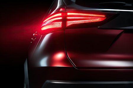 Modern car s brake lights including the third brake light SUV car s rear lightの素材