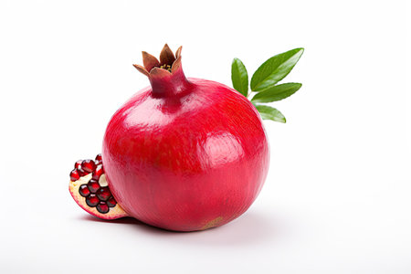 Pomegranate against white backdropの素材
