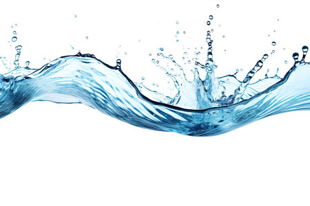 Water splashing isolated on whiteの素材