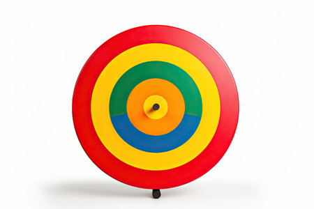 White background isolates round archery targetの素材