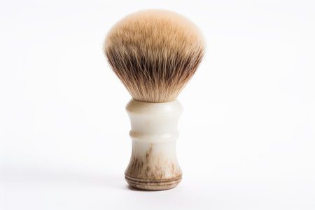 White background with a brush for shavingの素材