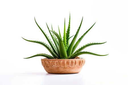 A lone aloe vera plant found on its ownの素材