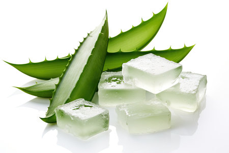 Aloe vera on white background for health and beauty needsの素材