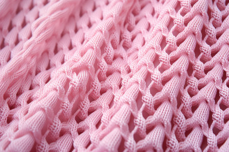 Knitted pink fabric with a pearl knitting patternの素材