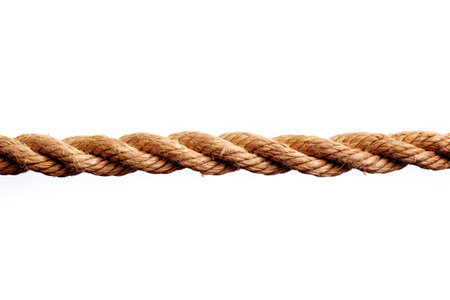 Isolated white rope rough and brownの素材