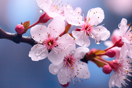 Macro close up of a cherry blossom perfect for wallpaper or desktop backgroundの素材