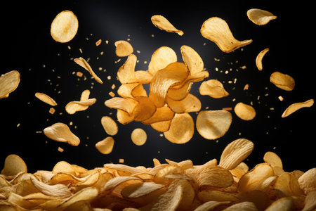 Lots of chips some fallingの素材