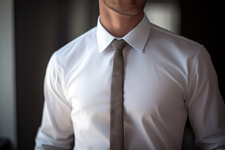 Man in white shirt and tie blurred imageの素材