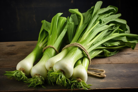 Chop organic green leeks ready to goの素材