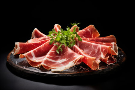 Cold cuts on dark surfaceの素材