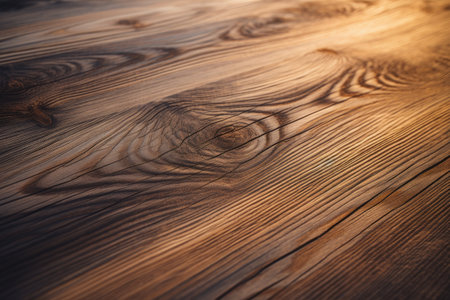 Detailed observation of morning sunlight on wooden surfaceの素材