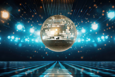 Disco ball s light reflecting backdropの素材