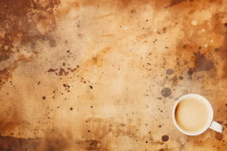 Dirty grunge paper stained with coffee blots in the backgroundの素材