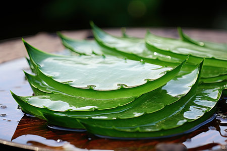 Aloe gel contains sliced aloe veraの素材