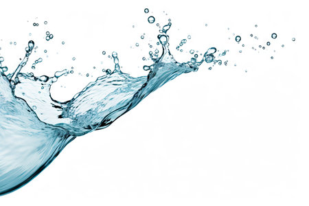 Splash of water on white backgroundの素材