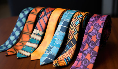Vibrant collection of necktiesの素材