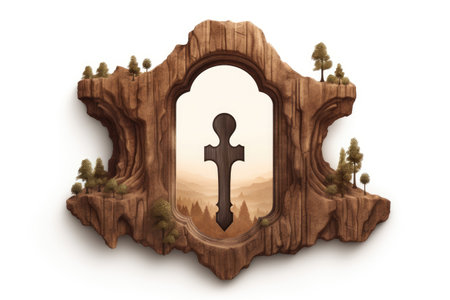 White background with isolated keyholeの素材