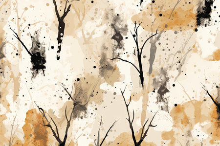 Repeatable ink blot pattern resembling birch tree bark in beige and whiteの素材
