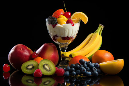 fruit and a dairy productの素材