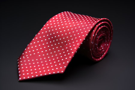 Red necktie for men isolated on whiteの素材