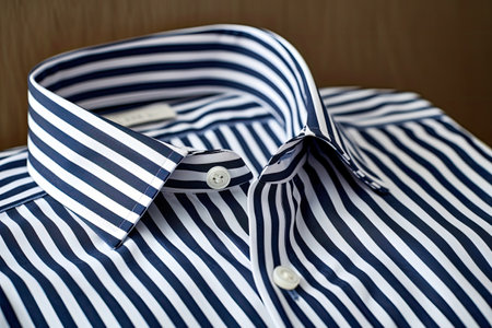 Blurry image of striped men's shirt.の素材