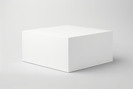 Close-up of a plain box pattern on a white backdrop.の素材