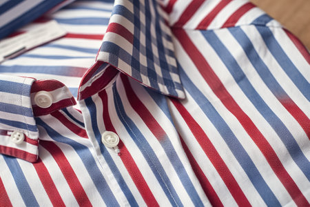 Blurry image of striped men's shirt.の素材