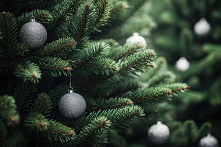 Christmas tree closeup background.の素材