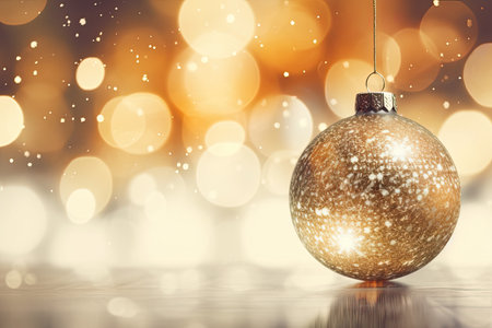 Christmas decoration with ornament and defocused lights on abstract advent background.の素材