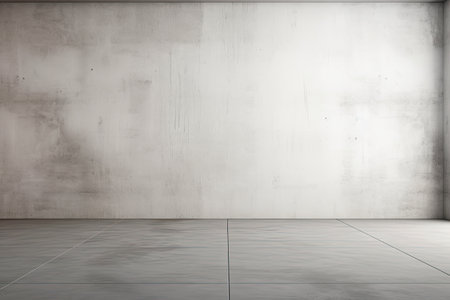 Empty room with concrete walls, abstractly white.の素材