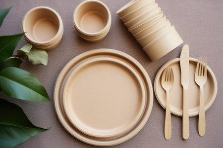 Eco-friendly disposable tableware, waste-free, protecting the environment.の素材