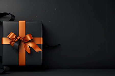 Black Friday sale backdrop with gift box and ribbon for text adの素材