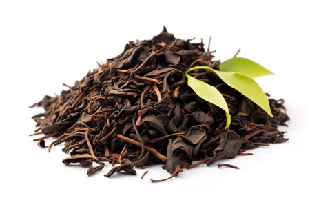 High-quality black tea from India, isolated on a white background.の素材