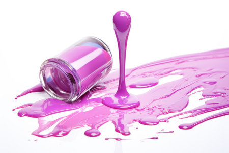 Nail polish spill on white backgroundの素材