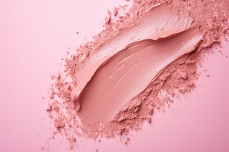 Pink pastel background with smear of natural scrub sampleの素材