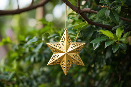 5-pointed star Christmas ornament for hanging on treeの素材