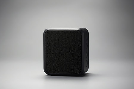 Bluetooth speaker, white background.の素材