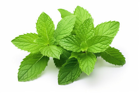 Peppermint trees exclusively for flavor products depicted against white backdrop.の素材