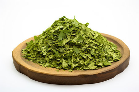 Dried parsley is from the parsley plant and used in salads, soups, and dishes.の素材