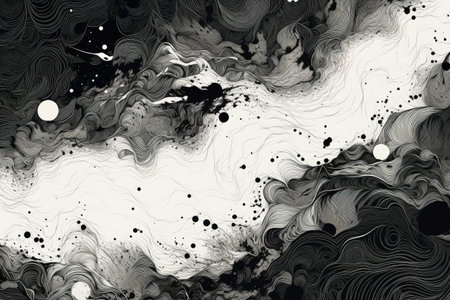 Textures in black and white inkの素材