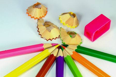 Crayonsl is a device used to create artworks of children の写真素材