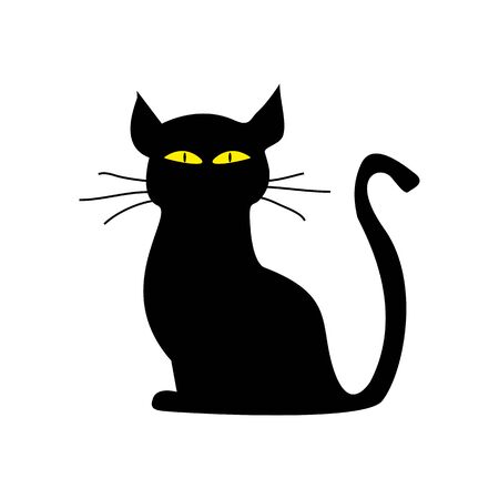 silhouette of a cat on a white backgroundのイラスト素材