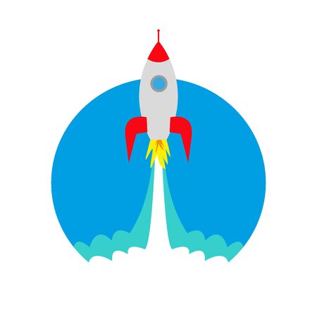 launch of a space rocket ship, iconのイラスト素材