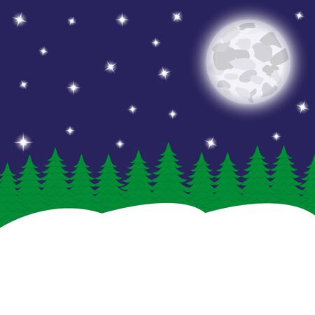 night fairy forest and moonのイラスト素材