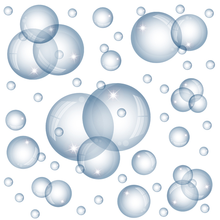 bubbles on a white background, Vector illustrationのイラスト素材