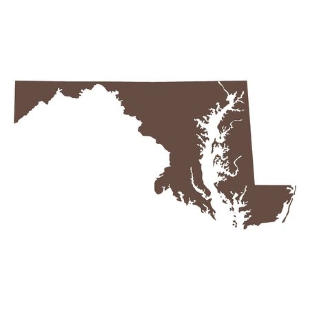 map of the U.S. state of Marylandのイラスト素材