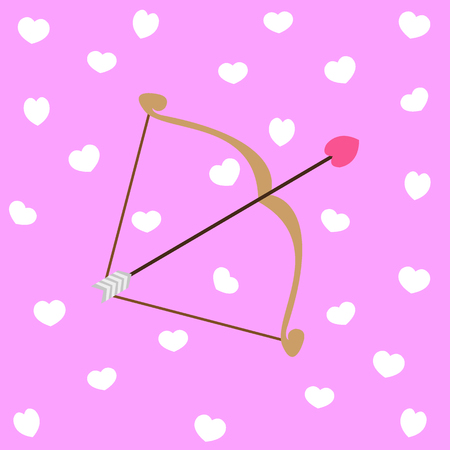 Arrow cupid with hearts Valentine's day.のイラスト素材