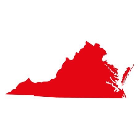 map of the U.S. state of Virginiaのイラスト素材