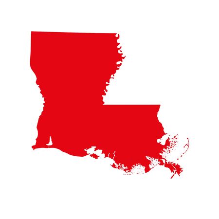 Map of the U.S. state of Louisiana.のイラスト素材