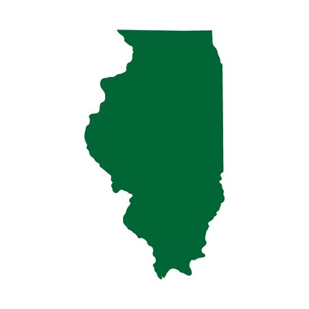 A map of the U.S. state of Illinois isolated on plain background.のイラスト素材